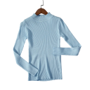 Suéter de punto para mujer de algodón y acrílico con escote en O Suéter elegante de un solo color con mangas largas Talla universal para uso diario 14