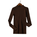 Suéter de punto para mujer de algodón y acrílico con escote en O Suéter elegante de un solo color con mangas largas Talla universal para uso diario 19