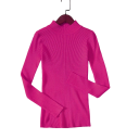 Suéter de punto para mujer de algodón y acrílico con escote en O Suéter elegante de un solo color con mangas largas Talla universal para uso diario 8