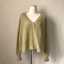 Suéter de punto suelto para mujer con botones. 1