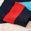 Suéter de rayas de colores para niños de poliéster de manga larga con cuello redondo, suéter unisex de moda para niños y niñas, estilo de otoño e invierno 7