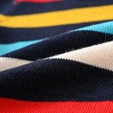 Suéter de rayas de colores para niños de poliéster de manga larga con cuello redondo, suéter unisex de moda para niños y niñas, estilo de otoño e invierno 8