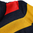 Suéter de rayas de colores para niños de poliéster de manga larga con cuello redondo, suéter unisex de moda para niños y niñas, estilo de otoño 2
