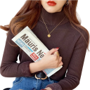 Suéter feminino quente com gola alta e forro de pelúcia Algodão e acrílico Suéter de inverno de uma só cor com mangas longas Tamanho universal 13