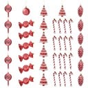 Sugar Christmas Ornaments Lollipops 6 pcs With Gold Cap and Loop 10 x 5 cm Glossy Surface with Spiral Red-White Colour For Christmas Tree 4