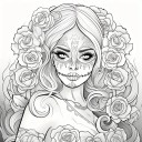 Sugar Skull and Skeleton Colouring Book 20 × 20 cm Creative Book for Children and Adults Multicoloured Anti-Stress Colouring 5