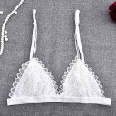 Sujetador de encaje para mujer con patrón floral Copas triangulares Tirantes delgados ajustables Mezcla de algodón y spandex Talla única 1