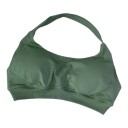 Sujetador deportivo femenino de cuello redondo con escote redondo y amplio dobladillo acanalado en corte corto para yoga y fitness 28