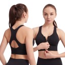 Sujetador deportivo para mujer con cremallera en la parte delantera y espalda en forma de Y con corte y tirantes anchos con banda 14