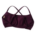 Sujetador deportivo para mujer con tirantes delgados cruzados y espalda abierta con almohadillas y banda inferior elástica para yoga 10