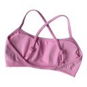 Sujetador deportivo para mujer con tirantes delgados cruzados y espalda abierta con almohadillas y banda inferior elástica para yoga 9