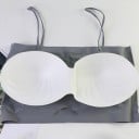 Sujetador femenino sin costuras en forma de top corto con tirantes delgados Almohadilla extraíble Material suave de poliéster y algodón 7