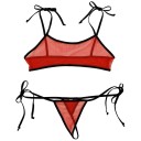 Sujetador y tanga translúcidos para mujer 3