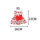 Summer Dresses for Dogs XS 22 x 26 cm Cute Dress with Strawberry Pattern Red Bow Stylish Clothing for Small Dogs Lightweight and Comfortable Outfit 3