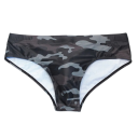 Sunga Masculina Cinza Camuflada com Corda de Ajuste e Almofada Removível em Poliéster e Spandex 2