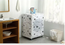 Suojapeite ylhäältä täytettävälle pesukoneelle 86 x 62 x 55 cm Mustavalkoinen kukkamotiivi Vetoketju ylhäällä ja edessä PEVA pölyltä 3