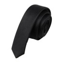 Supertyndt sort satinslips 146 x 3 cm Elegant smalt unisex slips Stilfuldt tyndt slips til mænd og kvinder Formelt og moderigtigt tilbehør 3
