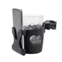 Suport 2 în 1 pentru băuturi și telefon pentru cărucior Suport universal din plastic 8,5 cm Mâner ajustabil 360° Suport rotativ pentru cană și mobil 1