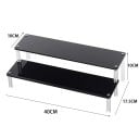 Suport acrilic cu 2 niveluri 40 × 17,5 × 10 × 10 cm organizator negru pentru figurine, parfumuri, bijuterii, rafturi pentru expunerea obiectelor 2