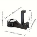 Suport auto pentru tetiere cu cârlig rotativ și suport pentru telefon universal din plastic ABS negru cu rotiță colorată utilizare practică 2