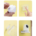 Suport de perete 9,5 x 11 x 3 cm Suport transparent din plastic pentru cameră cu ventilație și deschidere pentru cablu Montaj autocolant fără găurire 5