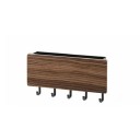 Suport de perete pentru chei cu cârlige 18x3x9,5 cm din lemn de bambus și construcție din ABS+PC pentru organizarea cheilor în hol 2