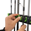 Suport de perete pentru undițe 3 sloturi 14,5 × 5 × 3,1 cm plastic cauciuc UV negru-verde suport cu lipici 3M pentru depozitarea undițelor 3