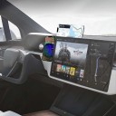 Suport magnetic albastru pentru telefon la laptop 5,6 x 12,7 cm Suport mobil subțire și pliabil pentru monitorul PC 3