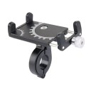 Suport metalic universal pentru telefon pe bicicletă și motocicletă cu șurub de blocare, suport din aluminiu rotativ la 360° pentru ghidon cu set de montaj 1