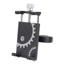 Suport metalic universal pentru telefon pe bicicletă și motocicletă cu șurub de blocare, suport din aluminiu rotativ la 360° pentru ghidon cu set de montaj 4