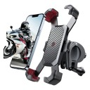 Suport pentru telefon pe bicicletă cu închidere automată Rotativ 360° Pentru telefoane de 4,7–7 inci Ghidon de 18–30 mm Plastic și silicon Negru 3