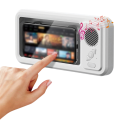 Suport rezistent la apă pentru telefon în baie cu difuzor Bluetooth 360° rotire ecran tactil 11 x 24,5 x 4,4 cm alb montabil pe perete 3