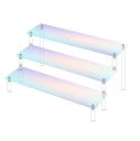 Suporte acrílico 3 níveis 40 × 8 × 15 × 20 cm organizador rosa para figuras perfumes joias prateleira de vários andares para exibição de itens 1