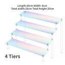 Suporte acrílico 4 níveis 30 × 8 × 26 × 20 cm organizador rosa para figuras perfumes joias prateleira de vários andares para exibição de itens de coleção 2