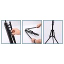 Suporte de estúdio para cabeças de peruca com extensão até 150 cm Suporte para cabeça de treino para cabeleireiro, ajustável 3