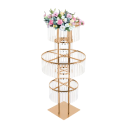 Suporte de flores 5 andares com altura de 110 cm Base quadrada 30 x 30 cm Ferro e acrílico com revestimento galvanizado Para casamentos e decoração 4