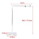 Suporte de fundo em forma de T Altura 48,5–77,5 cm Largura 31 cm Suporte Metálico com Clipes Plásticos para Acessórios Cartazes Fundo Fotográfico 2