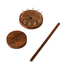 Suporte de madeira para pulseiras com ganchos 25,5 cm altura 17,8 cm diâmetro organizador de mesa para joias base redonda madeira castanha 2