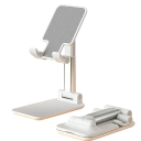 Suporte de mesa ajustável para telemóvel com cabeça rotativa Base antiderrapante Estrutura dobrável para uso em mesa de trabalho ou em casa 2
