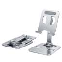 Suporte de mesa para telefone ou tablet Suporte dobrável em alumínio 9,2 x 7,9 cm Altura ajustável Base compacta Estrutura estável 5