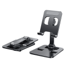 Suporte de mesa para telefone ou tablet Suporte dobrável em alumínio 9,2 x 7,9 cm Altura ajustável Base compacta Estrutura estável 4