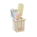 Suporte de parede para escovas de dentes de casa de banho Organizador de armazenamento para escovas, pentes e cosméticos Economiza espaço Ideal para casas de banho pequenas 2