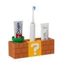 Suporte de parede para escovas de dentes estilo Super Mario Capacidade para 3 escovas Organizadores para escovas elétricas e manuais Suporte de casa de banho 3