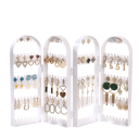 Suporte de plástico para brincos e jóias organizador dobrável com 4 portas 28 × 10 cm suporte para brincos, colares e pequenas jóias 3
