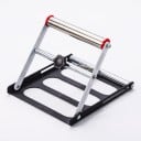 Suporte de rolo para serra de corte ângulo Altura 38-140 mm Base 165 x 200 mm Ajuste por botão Preto e prata Para trabalhar madeira 1