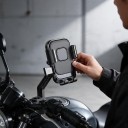 Suporte de telefone para espelho de moto e scooter com fecho rápido Rotação 360° Jogo de bola Para telefones de 4,7–7,1 polegadas 10 x 12 x 3 cm 3
