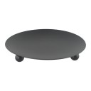 Suporte de vela metálico 11 cm Candelabro redondo em ferro fundido com acabamento em aço inoxidável Suporte elegante para vela de casa 1