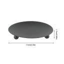 Suporte de vela metálico 11 cm Candelabro redondo em ferro fundido com acabamento em aço inoxidável Suporte elegante para vela de casa 6