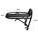 Suporte frontal para bicicleta em liga de alumínio com plataforma para bagagens dimensões 15 x 21 x 23 cm suporte preto para MTB e bicicletas 5