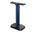 Suporte iluminado para auscultadores com portas USB 1